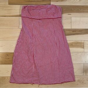 Y2K Red Gingham Strapless Mini Dress Twee DYNAMITE